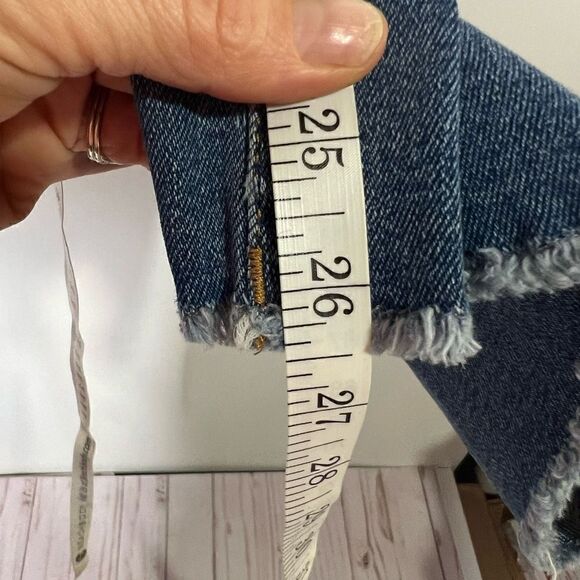 DL1961 Jackie High Rise Cropped Flare Jeans Raw Hem Sz 29 - Picture 11 of 12